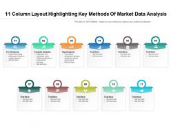 11 column layout highlighting key methods of market data analysis