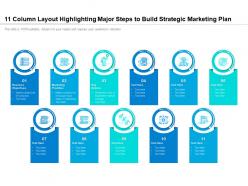 11 column layout highlighting major steps to build strategic marketing plan