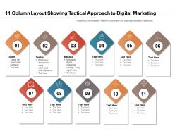11 column layout showing tactical approach to digital marketing
