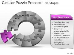 11 components circular puzzle process powerpoint slides and ppt templates 0412