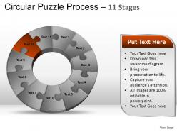 11 components circular puzzle process powerpoint slides and ppt templates 0412