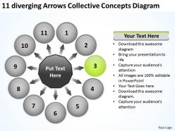 11 diverging arrows collective concepts diagram circular spoke powerpoint templates
