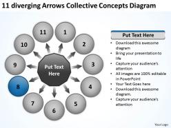 11 diverging arrows collective concepts diagram circular spoke powerpoint templates