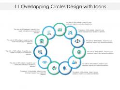 11 overlapping circles design with icons