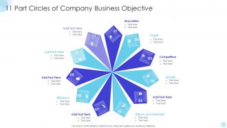 11 Part Circles Of Company Business Objective