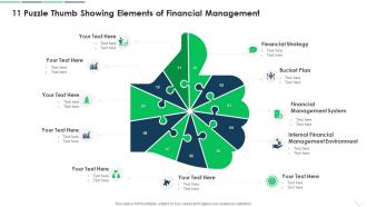 11 Puzzle Thumb Showing Elements Of Financial Management