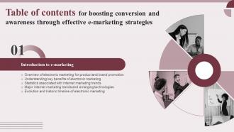 120 Boosting Conversion And Awareness Through Effective E Marketing Table Of Contents Mkt Ss