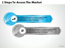 1213 business ppt diagram 2 steps to access the market powerpoint template