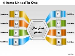 1213 Business Ppt Diagram 4 Items Linked To One Powerpoint Template