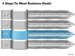 1213 business ppt diagram 4 steps to meet business goals powerpoint template