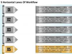 1213 business ppt diagram 5 horizontal lanes of workflow powerpoint template