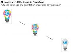 1214 3d bulb with ten stages for idea generation powerpoint presentation