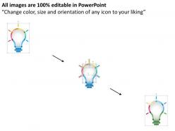 1214 3d bulb with text boxes for data representation powerpoint presentation