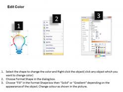 1214 3d bulb with text boxes for data representation powerpoint presentation