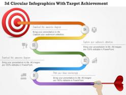 1214 3d circular infographics with target achievement powerpoint template