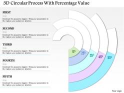 1214 3d circular process with percentage value powerpoint template
