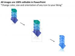 1214 3d colored arrow in downward direction powerpoint template