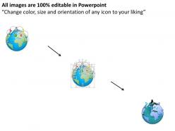 1214 3d globe with pins and network powerpoint template