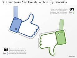 1214 3d Hand Icons And Thumb For Text Representation Powerpoint Template