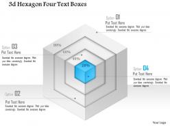 1214 3d hexagon four text boxes powerpoint template