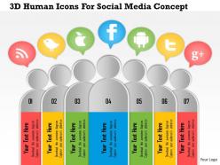 1214 3d human icons for social media concept powerpoint presentation
