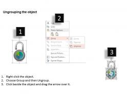 1214 3d lock with four puzzles powerpoint template