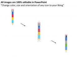 1214 3d pencil with multicolor and text boxes powerpoint template