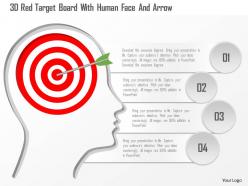1214 3d red target board with human face and arrow powerpoint template