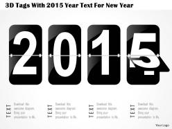 1214 3d tags with 2015 year text for new year powerpoint template