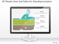 1214 3d thumb chart and tablet for data representation powerpoint slide