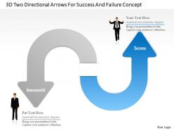 1214 3d two directional arrows for success and failure concept powerpoint template
