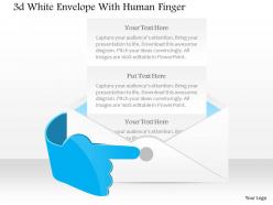 1214 3d white envelope with human finger powerpoint template