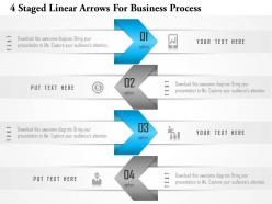 1214 4 staged linear arrows for business process powerpoint template