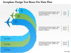 1214 aeroplane design text boxes for data flow powerpoint template