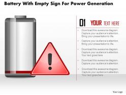 1214 battery with empty sign for power generation powerpoint slide