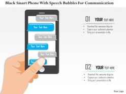1214 black smart phone with speech bubbles for communication powerpoint presentation