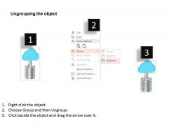 1214 blue cloud on key head with server powerpoint template
