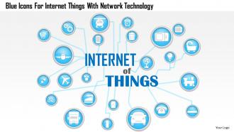 1214 blue icons for internet things with network technology powerpoint template