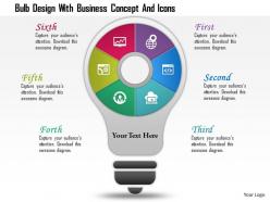 1214 bulb design with business concept and icons powerpoint template
