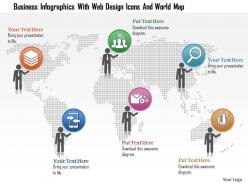 1214 business infographics with web design icons and world map powerpoint template
