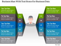 1214 business man with text boxes for business data powerpoint template