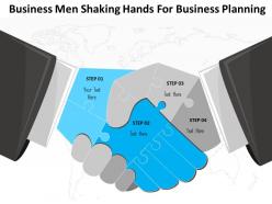 1214 business men shaking hands for business planning powerpoint template