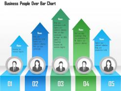 1214 business people over bar chart powerpoint template