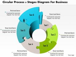 1214 circular process 6 stages diagram for business powerpoint template