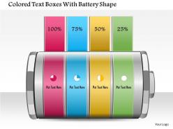 1214 Colored Text Boxes With Battery Shape PowerPoint Template