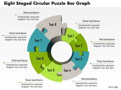 1214 eight staged circular puzzle bar graph powerpoint template