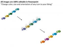 1214 five colored arrows with text boxes for data representation powerpoint template