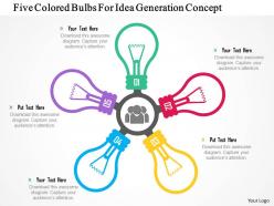 1214 five colored bulbs for idea generation concept powerpoint presentation