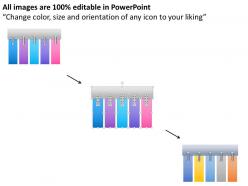 1214 five colored paper tags for data representation powerpoint template