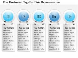 1214 five horizontal tags for data representation powerpoint template